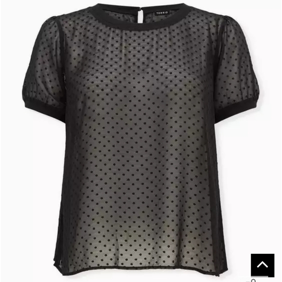 Torrid Crinkle Chiffon Rib Trim Top - Picture 5 of 5